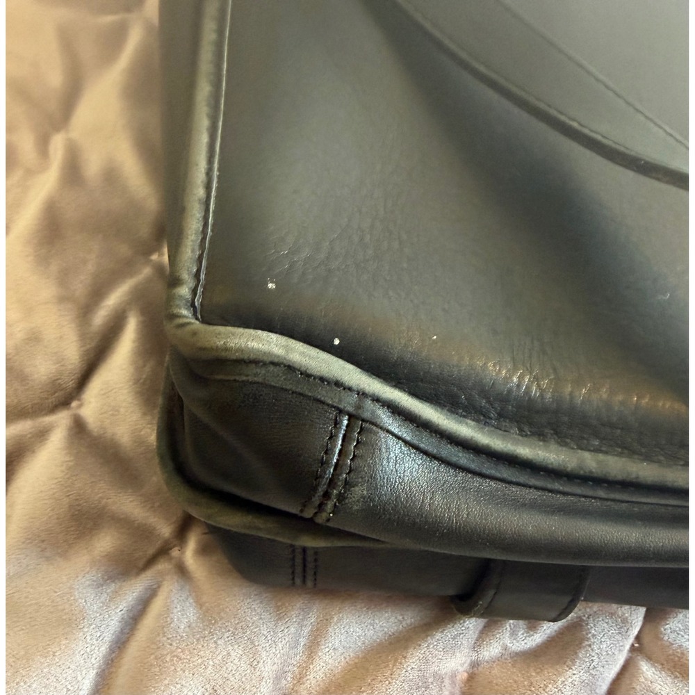 Flawed Gem! Coach Lexington Briefcase Blk Leather Messenger Bag A2S5325 Academia - Picture 3 of 15